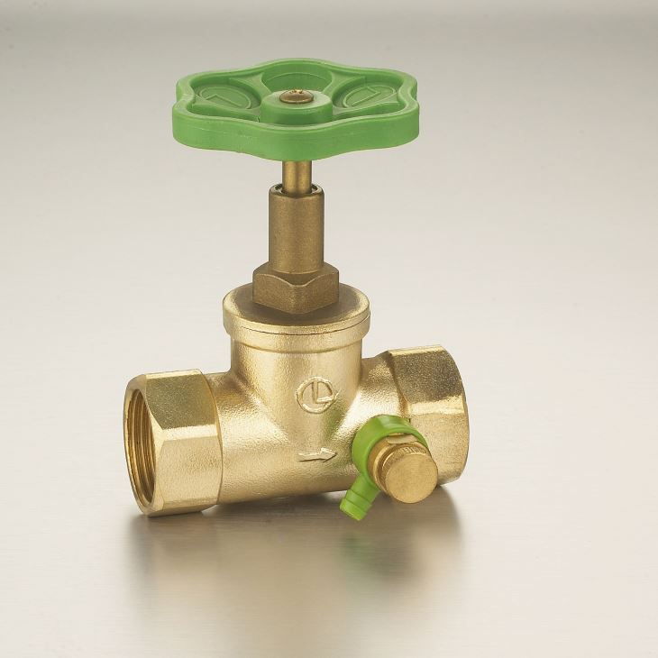 1/2"-1"Brass Glove Valve(through Shut-off Valve) Polishing Surface Plastic Handle Straight-flow With Drain Valve