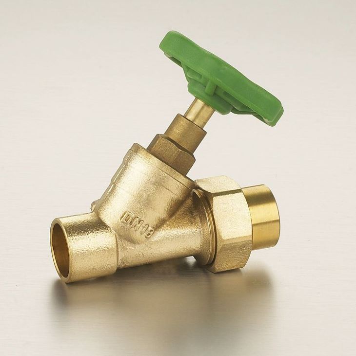 DN12-DN28 Brass Glove Valve(Oblique Stop Valve) Polishing Surface Plastic Handle Straight-flow With Drain Valve